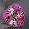Кустовые розы с ароматной маттиолой и эвкалиптом - фото 5653