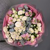 Кустовые розы с ароматной маттиолой и эвкалиптом - фото 5661
