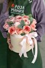 Шляпная коробка с нежно-розовыми розами - фото 6449