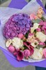 Букет с гортензией, розами и пионами - фото 6875