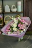 Букет с хризантемами, эустомой и розами - фото 7013