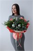 Новогодний букет с нобилисом и зелёными шарами 2418