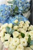 Шляпная коробка L с голубой гортензией 2505
